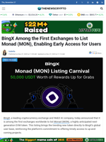 BingX Among the First Exchanges to List Monad (MON), Enabling Early Access for Users  - TheNewsCrypto