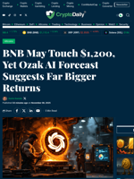 BNB May Touch $1,200, Yet Ozak AI Forecast Suggests Far Bigger Returns - Crypto Daily