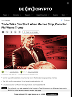 Trade Talks Can Start When Memes Stop, Canadian PM Warns Trump