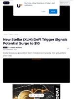 New Stellar (XLM) DeFi Trigger Signals Potential Surge to $10 - U.Today
