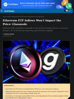 Ethereum ETF Inflows Won’t Impact the Price: Glassnode