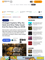 Strategist Explains Why the Gold and Silver Rally Could End the Same Way as 2008 – Featured Bitcoin News
