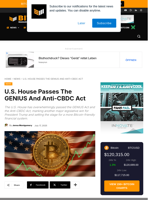 U.S. House Passes The GENIUS And Anti-CBDC Act