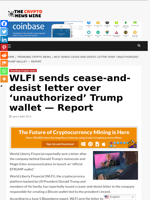 WLFI sends cease-and-desist letter over ‘unauthorized’ Trump wallet — Report - The Crypto News Wire