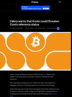 Cøbra warns that Knots could threaten Core’s reference status