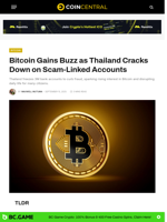 Bitcoin Gains Buzz as Thailand Cracks Down on Scam-Linked Accounts - CoinCentral