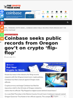 Coinbase seeks public records from Oregon gov’t on crypto ‘flip-flop’ - The Crypto News Wire