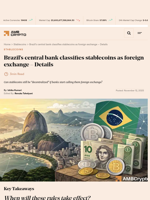 Brazil’s central bank classifies stablecoins as foreign exchange - Details - AMBCrypto