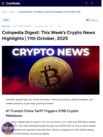 Coinpedia Digest: This Week’s Crypto News Highlights | 11th October, 2025