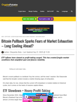 Bitcoin Pullback Sparks Fears of Market Exhaustion – Long Cooling Ahead?