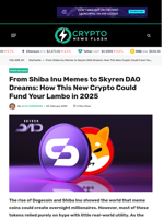 From Shiba Inu Memes to Skyren DAO Dreams: How This New Crypto Could Fund Your Lambo in 2025 - Crypto News Flash