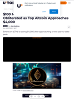 $100 Million Worth of ETH Shorts Obliterated as Top Altcoin Approaches $4,000