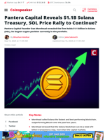 Pantera Unveils $1.1B Solana Treasury — Is Rally Just Beginning?