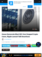 House Democrats Blast SEC Over Dropped Crypto Cases, Ripple Lawsuit Talk Resurfaces