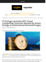 FY Energy Launches BTC Cloud Computing Contracts Backed by Green Energy as Institutional Demand Surges