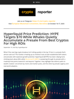 Hyperliquid Price Prediction: HYPE Targets $70 While Whales Quietly Accumulate a Presale From Best Cryptos For High ROIs