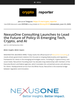 NexusOne Consulting Launches to Lead the Future of Policy in Emerging Tech, Crypto, and AI