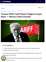 Trump’s 500% Tariff Shock Triggers Crypto Panic — Bitcoin Crash Coming?