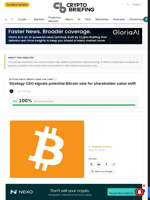 Strategy CEO signals potential Bitcoin sale for shareholder value shift