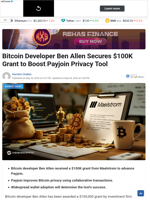 Bitcoin Developer Ben Allen Secures $100K Grant to Boost Payjoin Privacy Tool - TheNewsCrypto