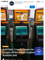 AUSTRAC Cracks Down On Crypto ATMs; Fines Cryptolink AUS$56,340 | Live Bitcoin News