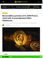 BounceBit Launches 15% APR Promo Vault with Trump-Backed USD1 Stablecoin