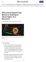 Why Some Experts Say Bitcoin Is Starting to 'Show Signs' of a Recovery
