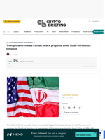 Trump team reviews Iranian peace proposal amid Strait of Hormuz tensions