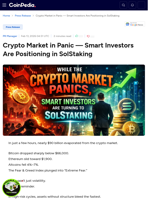 Crypto Market in Panic — Smart Investors Are Positioning in SolStaking