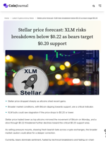 Stellar price forecast: XLM risks breakdown below $0.22 as bears target $0.20 support - CoinJournal