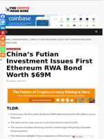 China’s Futian Investment Issues First Ethereum RWA Bond Worth $69M - The Crypto News Wire