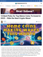 10 Best Picks for Top Meme Coins To Invest in 2025 – Ride the Next Crypto Wave!