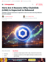 Here Are 4 Reasons Why Chainlink (LINK) Is Expected to Rebound - Coinspeaker