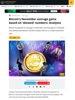 Bitcoin November Average Gains Are 'Skewed,' Says Analysts