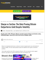 Sharpe vs Sortino: The Data Proving Bitcoin Outperforms Gold Despite Volatility