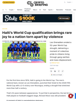Haiti's World Cup qualification brings rare joy to a nation torn apart by violence