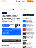 HTX August Report: Multi-Dimensional Growth and Ecosystem Expansion Drive a New Golden Cycle – Press release Bitcoin News