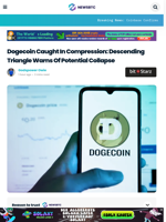 Dogecoin Caught In Compression: Descending Triangle Warns Of Potential Collapse