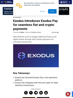 Exodus introduces Exodus Pay for seamless fiat and crypto payments