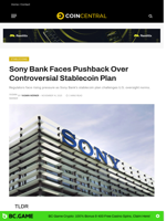 Sony Bank Faces Pushback Over Controversial Stablecoin Plan