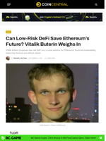 Can Low-Risk DeFi Save Ethereum’s Future? Vitalik Buterin Weighs In - CoinCentral