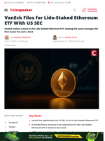 VanEck Files First Lido-Staked Ethereum ETF