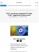 DTCC Lists Bitwise Chainlink ETF Under ‘CLNK,’ Suggesting Pending Launch