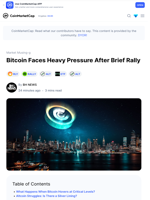 Bitcoin Faces Heavy Pressure After Brief Rally: Guest Post by BH NEWS | CoinMarketCap