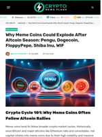 Why Meme Coins Could Explode After Altcoin Season: Pengu, Dogecoin, FloppyPepe, Shiba Inu, WIF