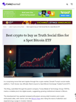 Best crypto to buy as Truth Social files for a Spot Bitcoin ETF