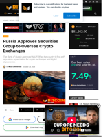 Russia Approves Securities Group To Oversee Crypto Exchanges