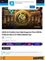 GROK AI Predicts How High Dogecoin Price Will Be If Bitcoin Hits $10 Trillion Market Cap | Bitcoinist.com