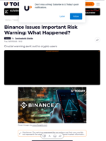Binance Issues Important Risk Warning: What Happened?