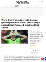 World Cup final puts crypto-backed goalkeeper Emi Martínez center stage against Spain's record-breaking Unai Simón